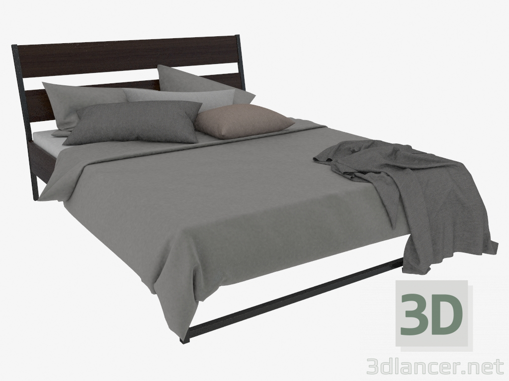 3d модель Ліжко двоспальне Тріс з постільною білизною Геспа (218х165) – превью