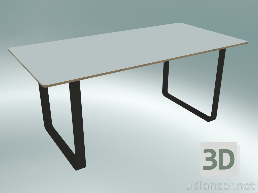 modello 3D Tavolo 70/70, 170x85 cm (bianco, nero) - anteprima