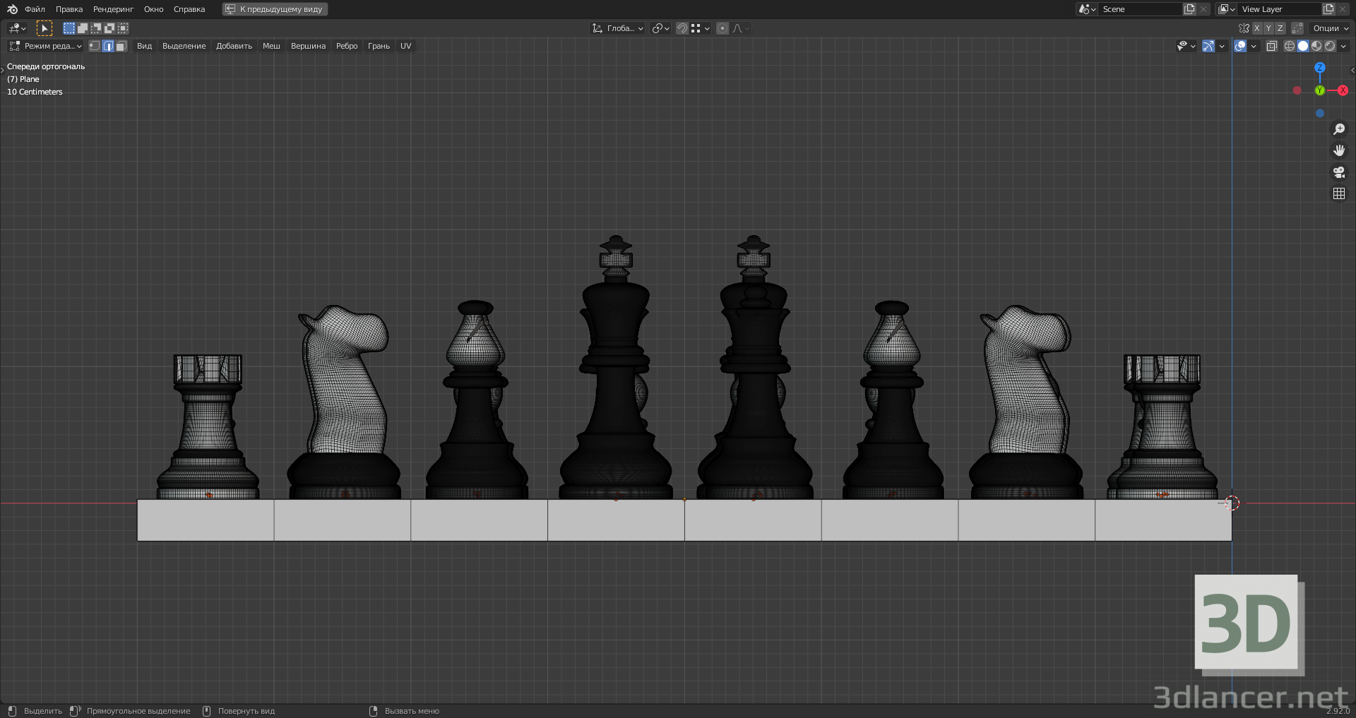 3D satranç satranç modeli satın - render