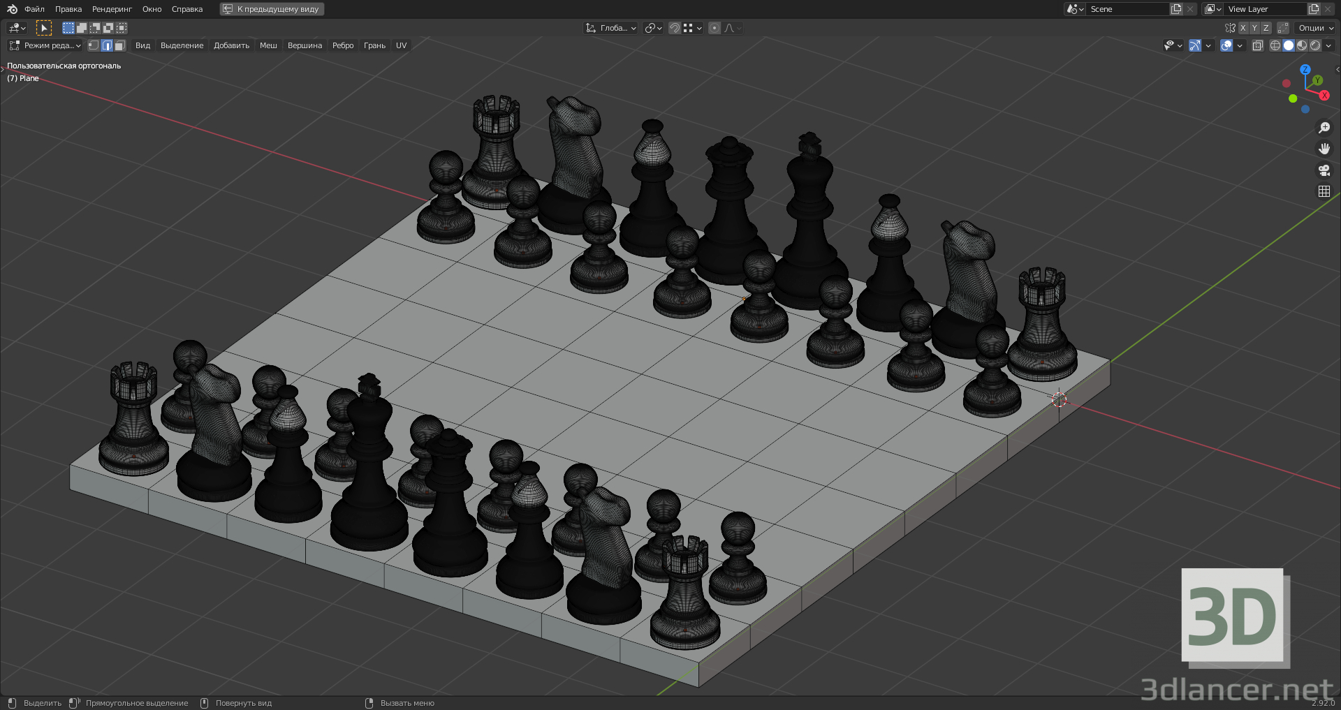 Ajedrez ajedrez 3D modelo Compro - render