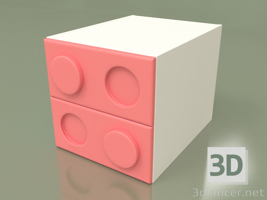 3d model Children's bedside table (Coral) - preview