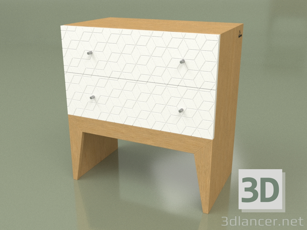 3d model Bedside table STILL NEW 2 (ral 9003 freza zvezda dub) - preview