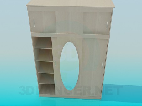 3d model Wardrobe with an upper shelf for hallway - preview