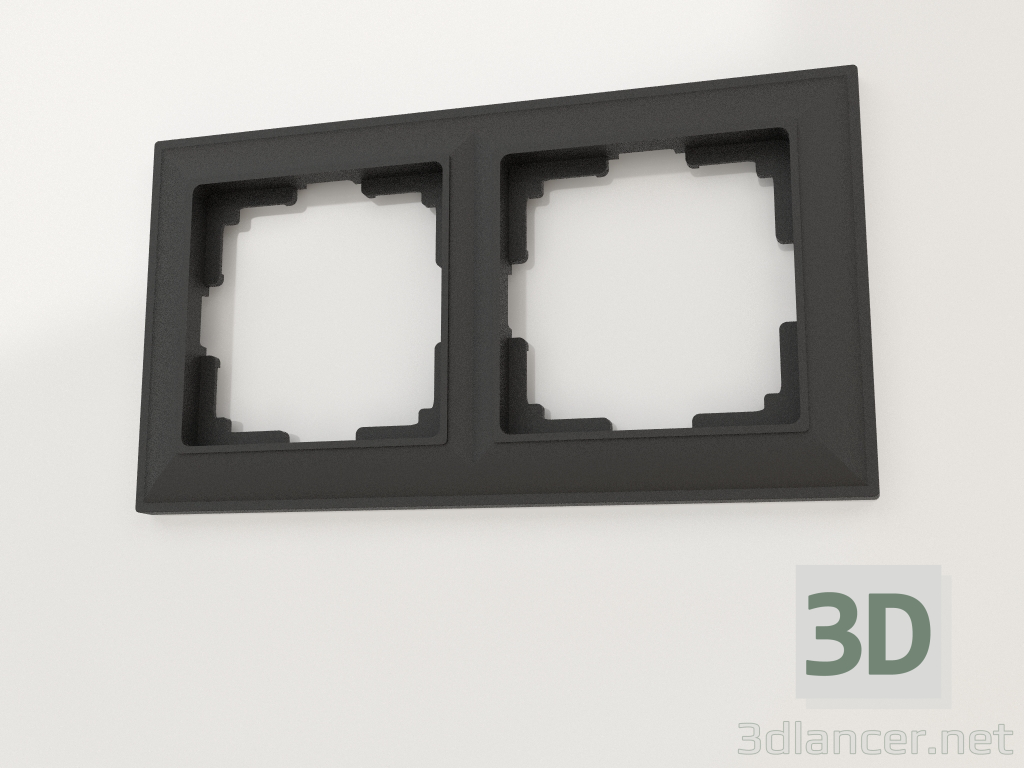 modèle 3D Cadre Fiore pour 2 poteaux (noir mat) - preview