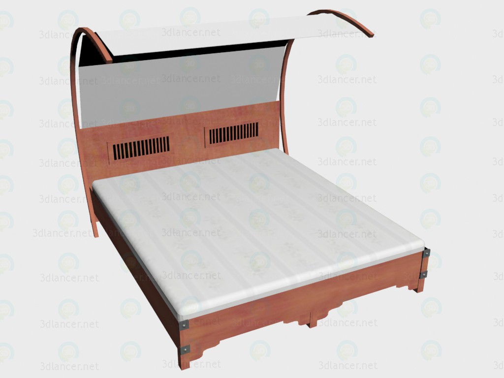 3d модель Кровать 2-местная 180х220 + балдахин – превью