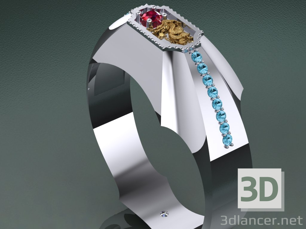 anillo de dragón 3D modelo Compro - render