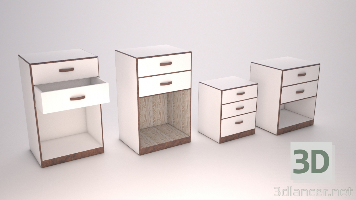 3d model bedside tables - preview