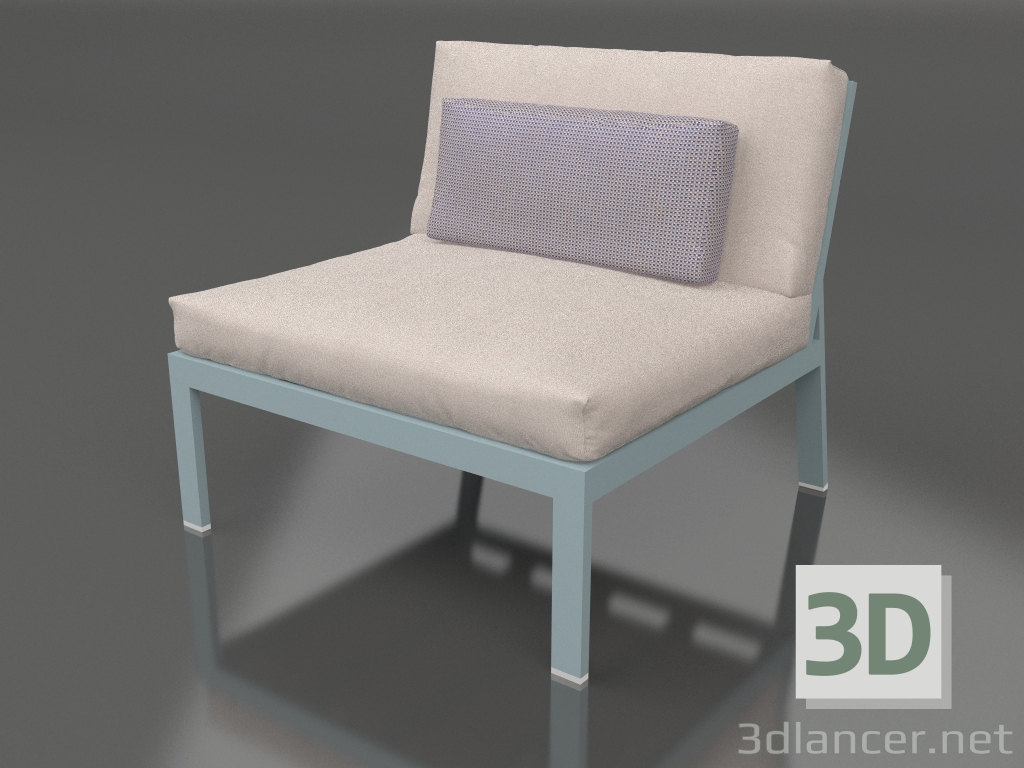 modèle 3D Module canapé, section 3 (Bleu gris) - preview