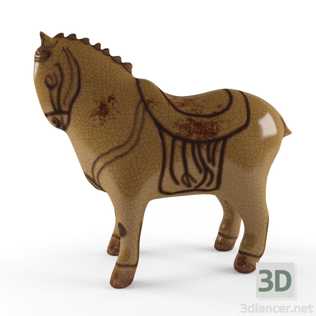 modello 3D figurine decorativo cavallo - anteprima
