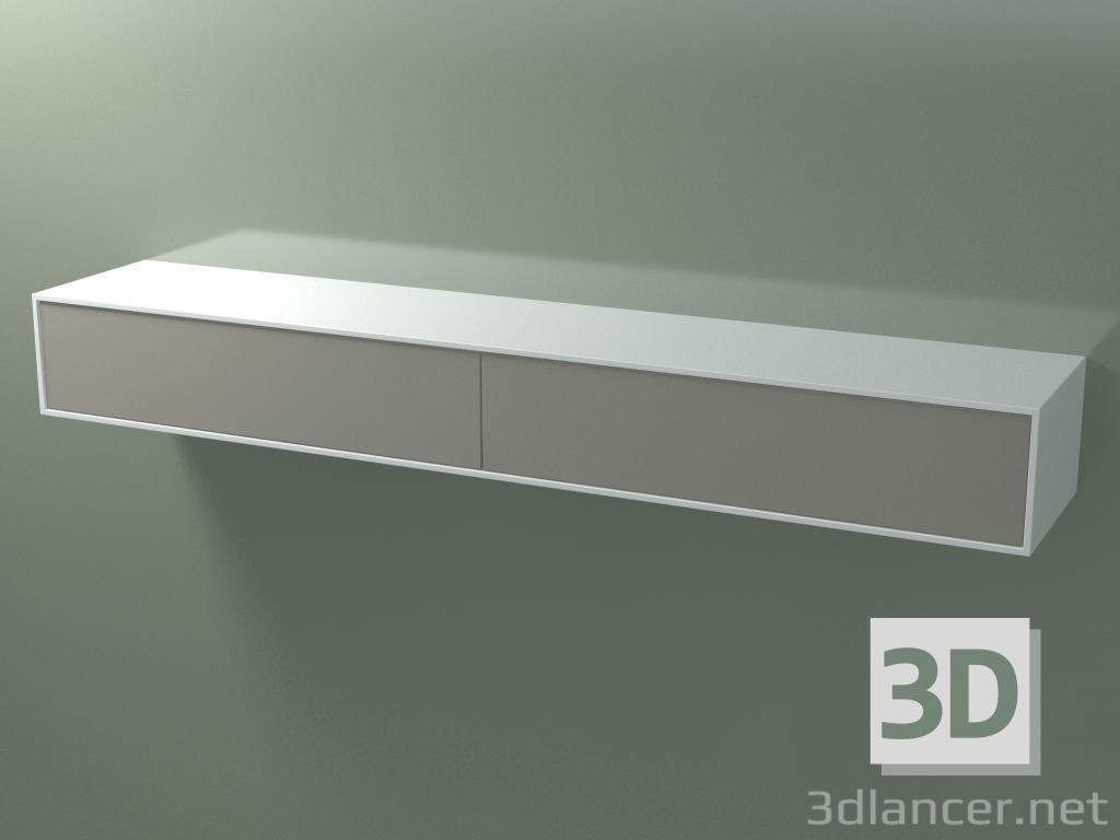 modèle 3D Boîte double (8AUGAА02, Glacier White C01, HPL P04, L 192, P 36, H 24 cm) - preview