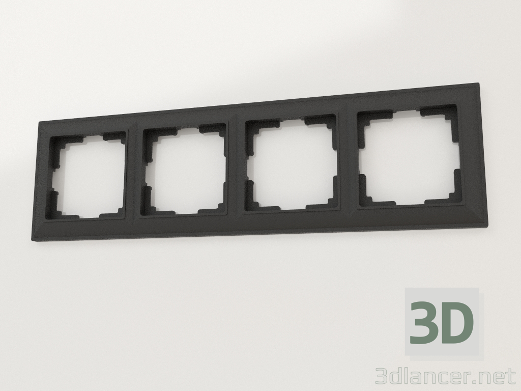 3d model Fiore frame for 4 posts (black matte) - preview