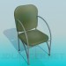 3D Modell Stuhl mit Armlehnen aus Metall - Vorschau