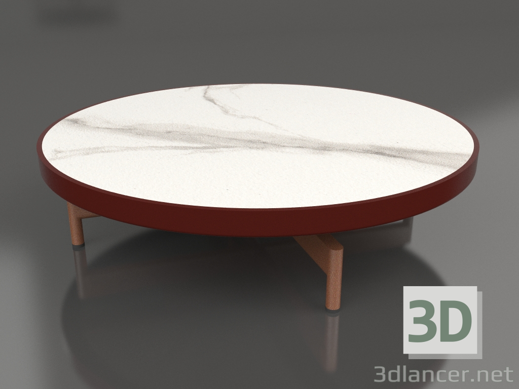 modèle 3D Table basse ronde Ø90x22 (Rouge vin, DEKTON Aura) - preview