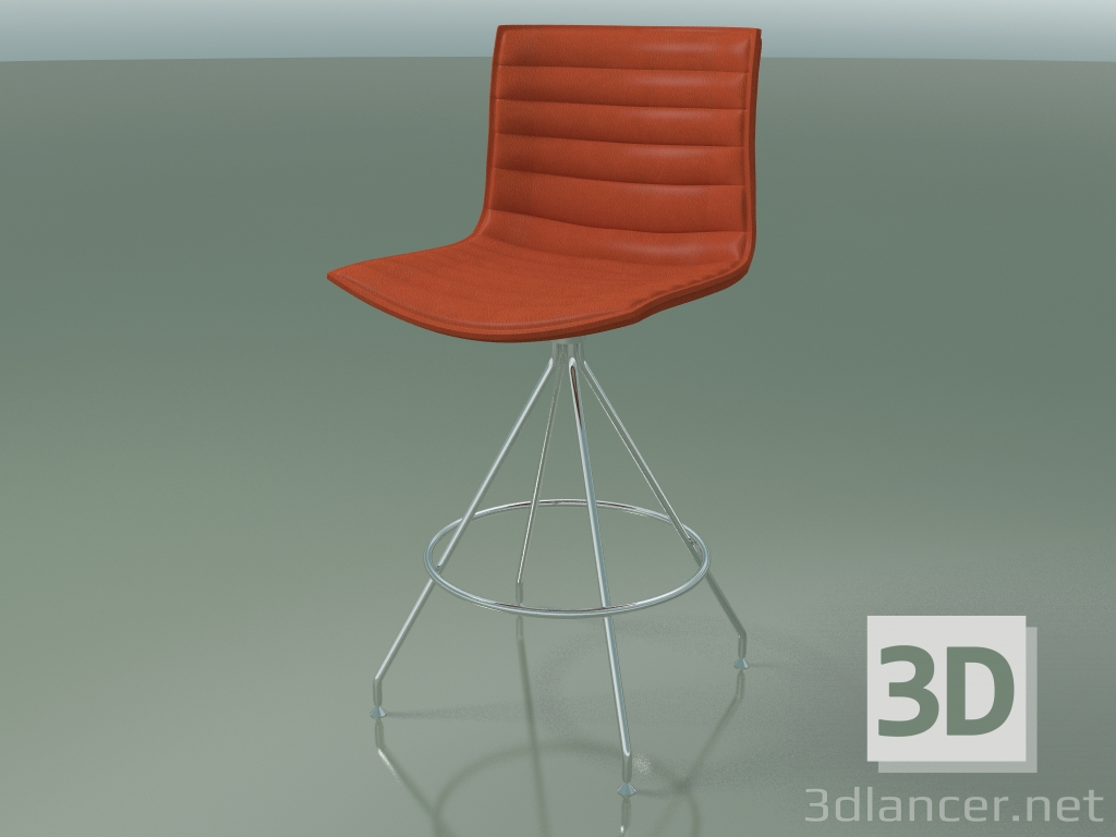 modèle 3D Chaise de bar 0494 (avec revêtement en cuir) - preview
