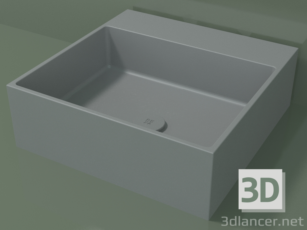 modèle 3D Vasque à poser (01UN21302, gris argenté C35, L 48, P 48, H 16 cm) - preview