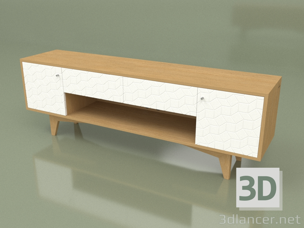 3d model TV stand TELLY (ral 9003 face decor housing oak) - preview