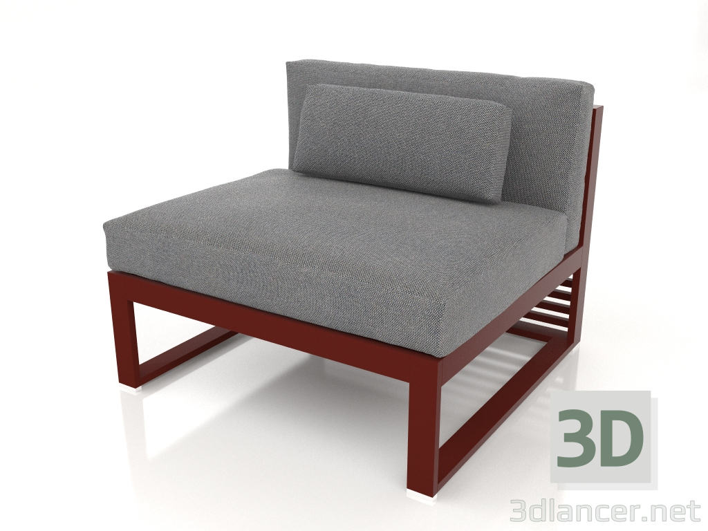 3D modeli Modüler kanepe, bölüm 3 (Şarap kırmızısı) - önizleme