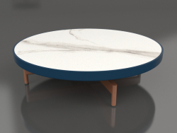 Table basse ronde Ø90x22 (Gris bleu, DEKTON Aura)