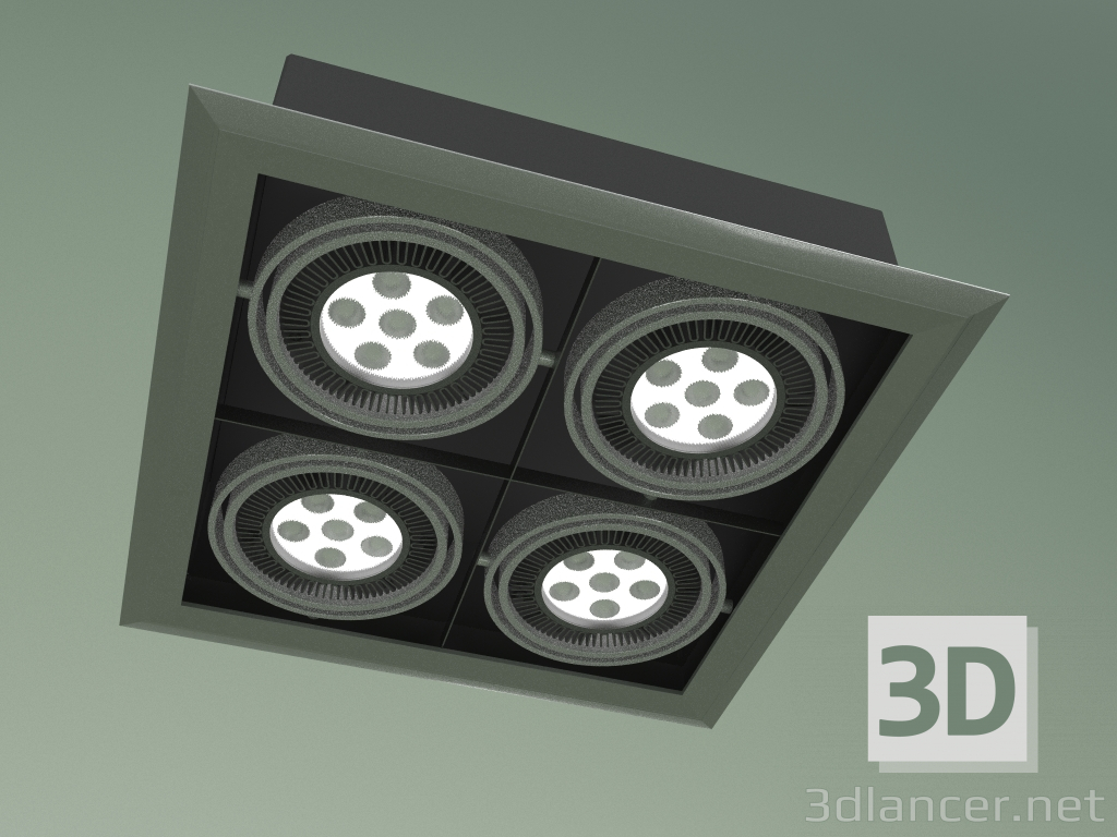3D modeli Gömme tavan lambası Izgara Lambası 4 - önizleme
