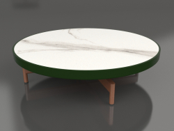 Mesa de centro redonda Ø90x22 (Verde botella, DEKTON Aura)