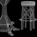 3d HUNTINGDON COLLECTION table and bar stool model buy - render