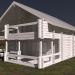 3d Nice wooden house model buy - render