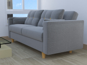 gray fabric armchair