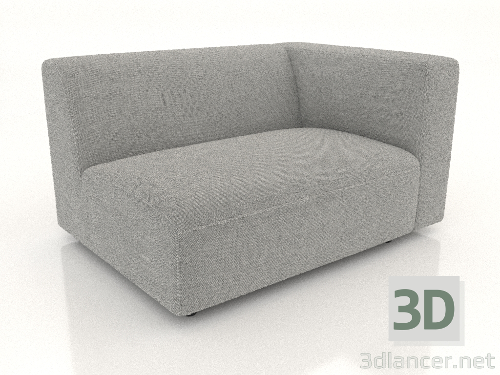 3D Modell Sofamodul 1-Sitzer (L) 103x90 mit Armlehne rechts - Vorschau
