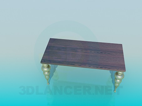3D Modell Tisch mit gebogten Beinen - Vorschau