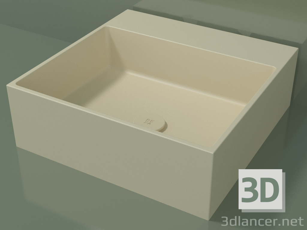 modèle 3D Vasque à poser (01UN21302, Bone C39, L 48, P 48, H 16 cm) - preview