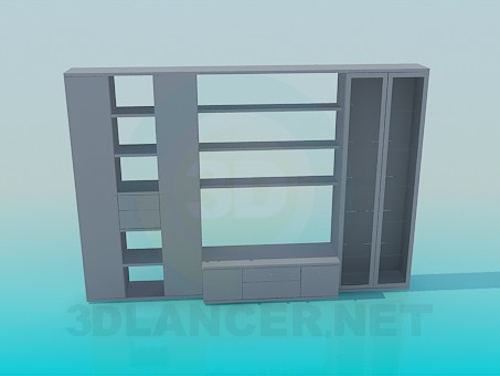 3d model Mueble con estantes abiertos - vista previa