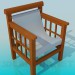 3d модель Деревянный стул с текстильным сидением – превью