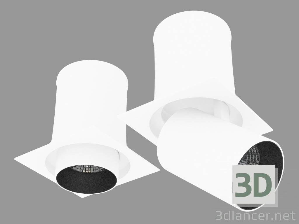 Modelo 3d Recesso luminária LED extensível (DL18621_01SQ Branco Dim) - preview
