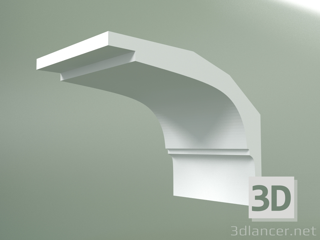 modello 3D Cornicione in gesso (zoccolo a soffitto) KT071 - anteprima