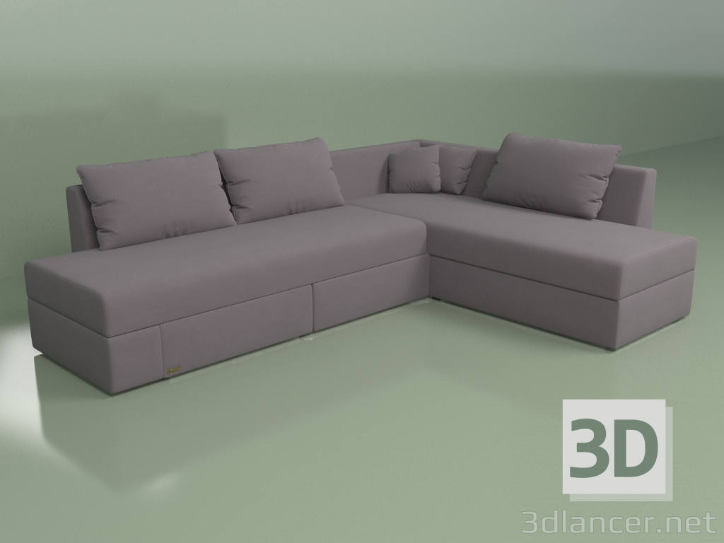 modèle 3D Canapé d'angle Montero (plié) - preview
