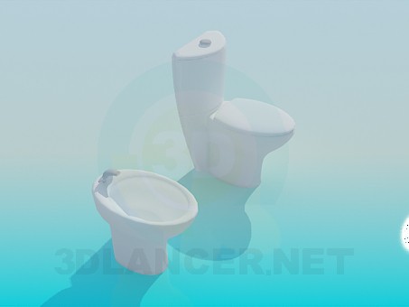 3 डी मॉडल Bidet और शौचालय किट - पूर्वावलोकन