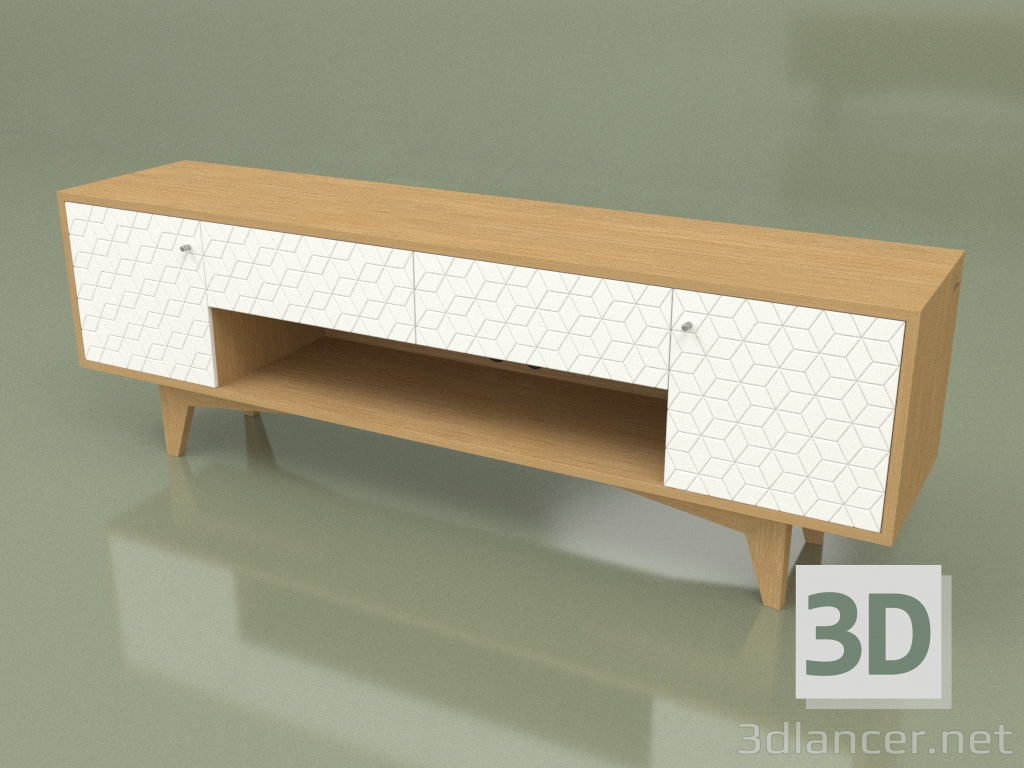 3d model TV stand TELLY (ral 9003 face star housing oak) - preview