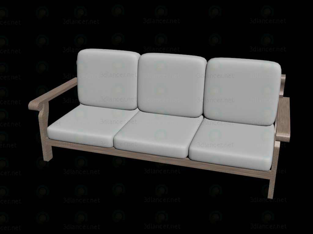 3D Modell Einfache Ecke Sofa 1 - Vorschau