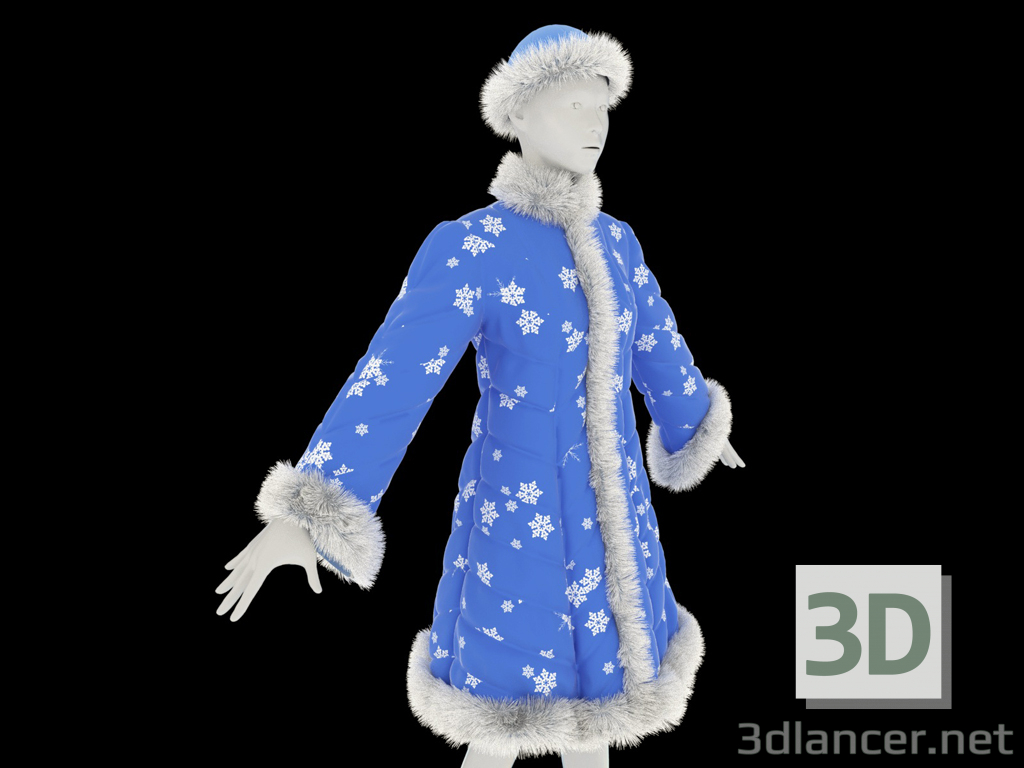 3d Fur coat for the Snow Maiden model buy - render