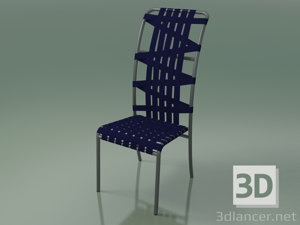 modello 3D Sedia per esterno con schienale alto InOut (855, Alluminio laccato grigio) - anteprima