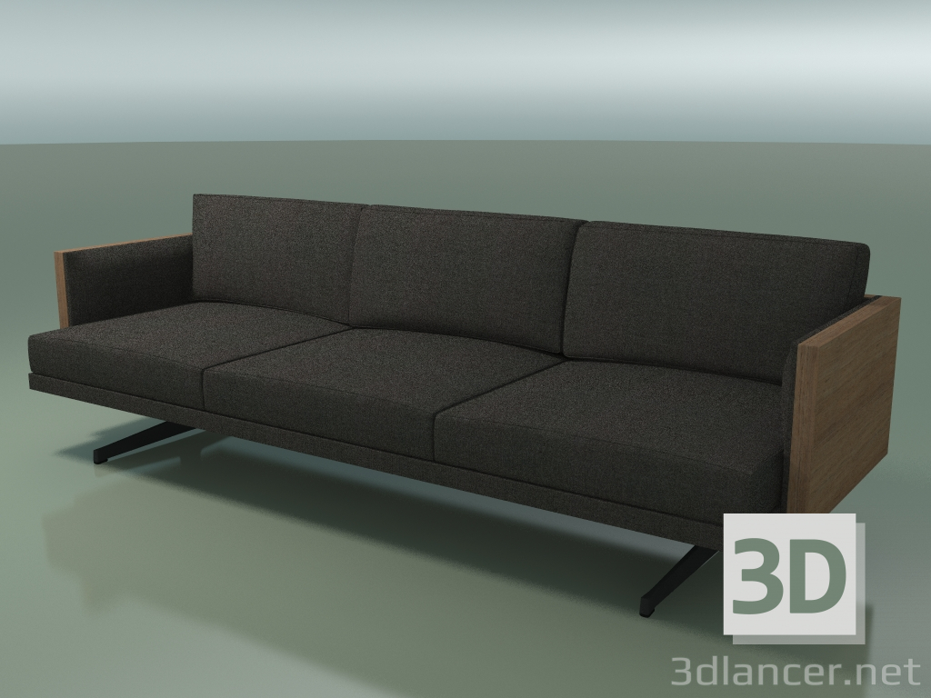 3d model 3-seater sofa 5243 (H-legs, Walnut) - preview