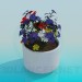 3d модель Горшок с цветочками – превью