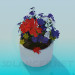 3d модель Горщик з квіточками – превью