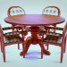 modèle 3D table et chaises de zeggos - preview