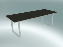 Table 70/70, 225x90cm (Noir, Blanc)