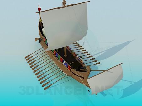 3d model Barco vikingo - vista previa