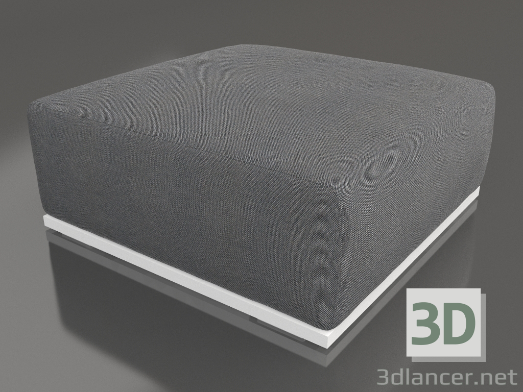 Modelo 3d Módulo de sofá pufe (branco) - preview