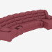 modèle 3D Canapé arrondi avec un dormeur - preview