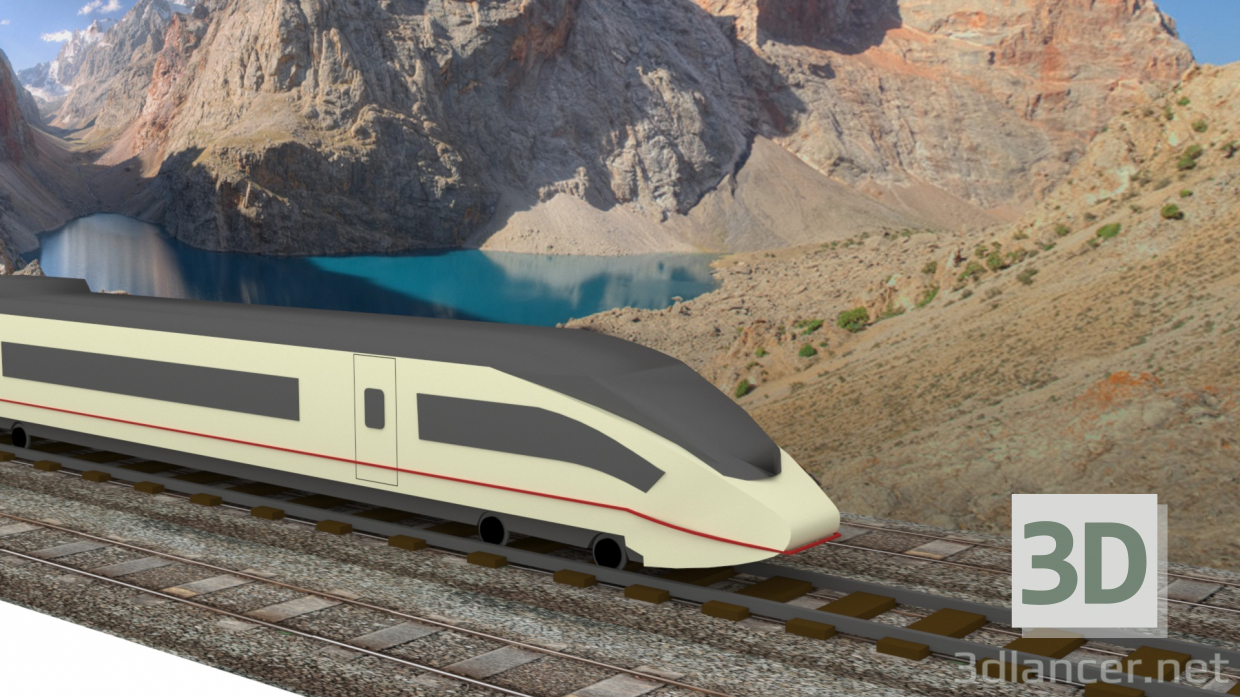 3d model Tren de Alta Velocidad - vista previa