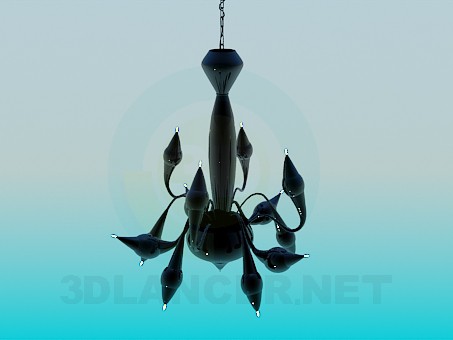 3d model Lámpara Chandelier con pequeñas luces - vista previa